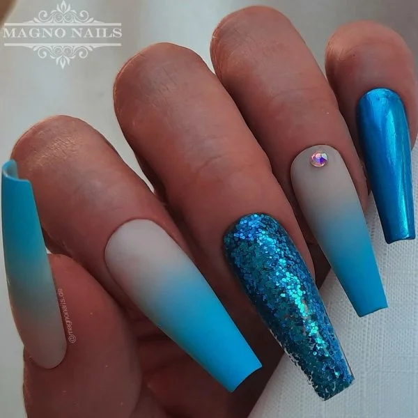 Blau Marine Glitzer Sommernägel Sommerfarben Ideen Nägel Gel Tolle Ideen